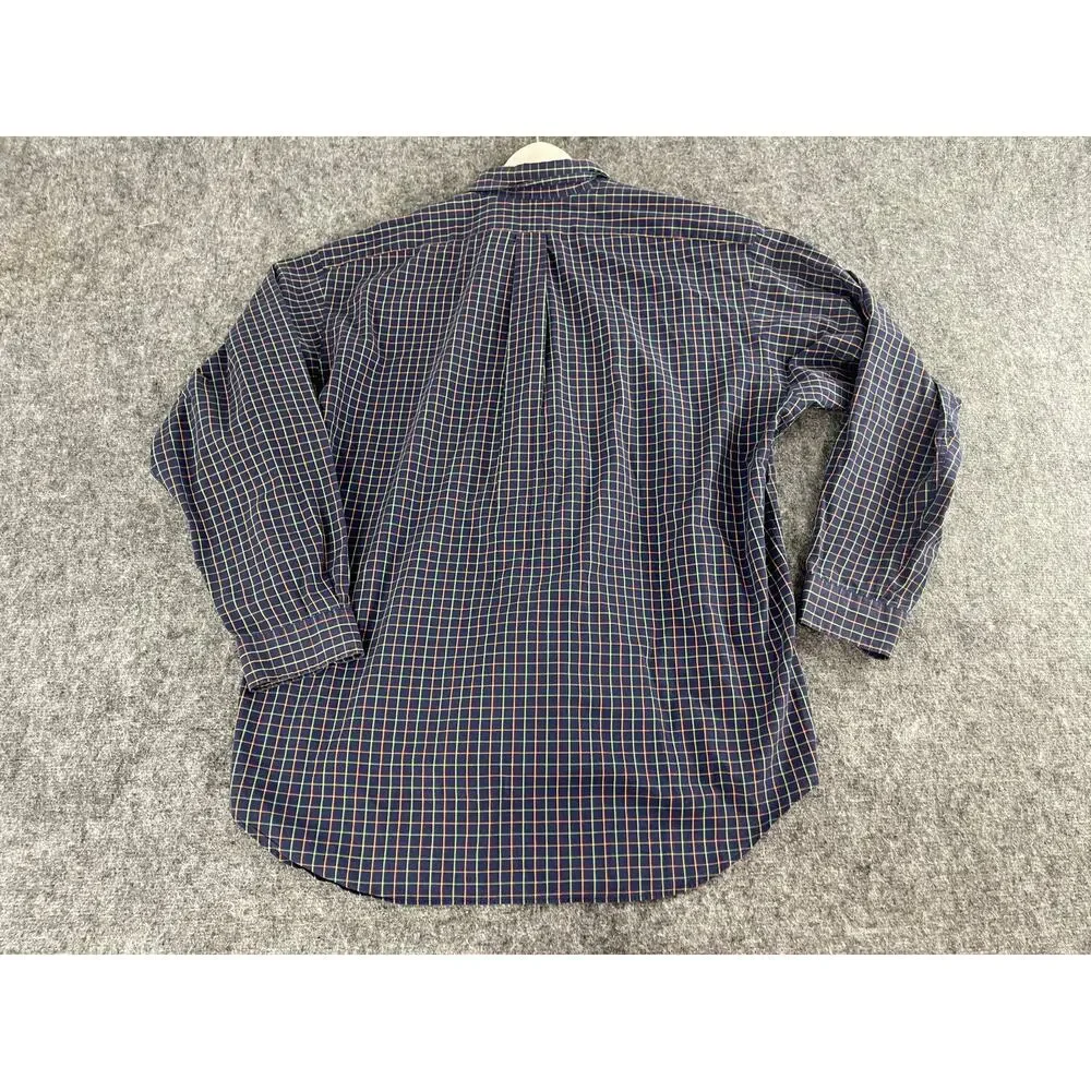 Polo Ralph Lauren Shirt Mens Extra Large Blue Check Plaid Button Up N192